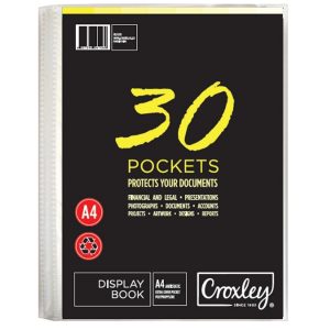 Croxley A4 Display File 30 Pocket Hard Cover