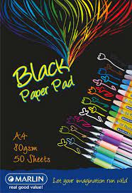 Marlin Black Paper Pad A4 80g 50-Sheet