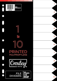 Croxley Indices A4 PVC 1-10