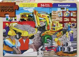 Puzzle Wood 36pc Excavator