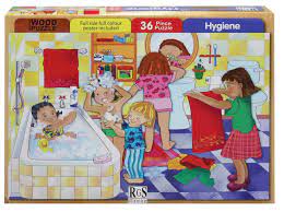 Puzzle Wood 36pc Hygiene