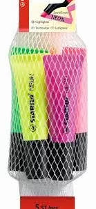 Stabilo Neon Highlighter Assorted 5's